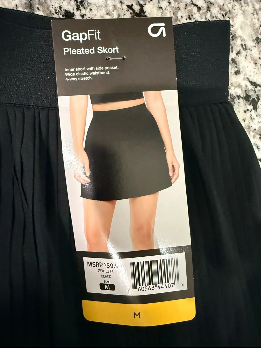 GAP Black Pleated Skorter Skirt size M, NWT - Picture 2 of 5